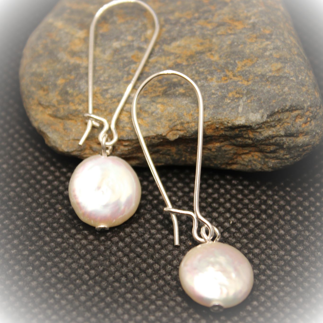 Bohemian boho chic Haawy earrings made of sterling silver featuring freshwater pearls