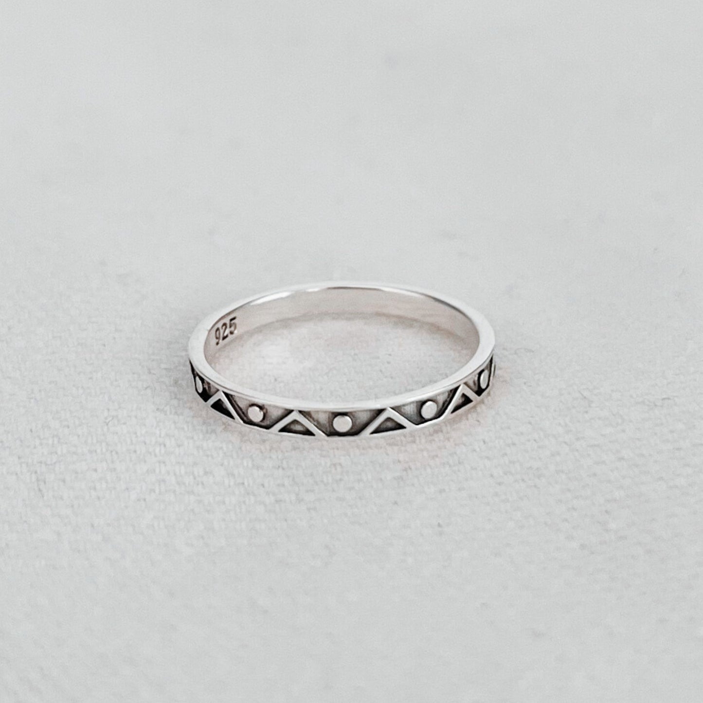 Sterling silver bohemian boho chic Dotwaa band ring