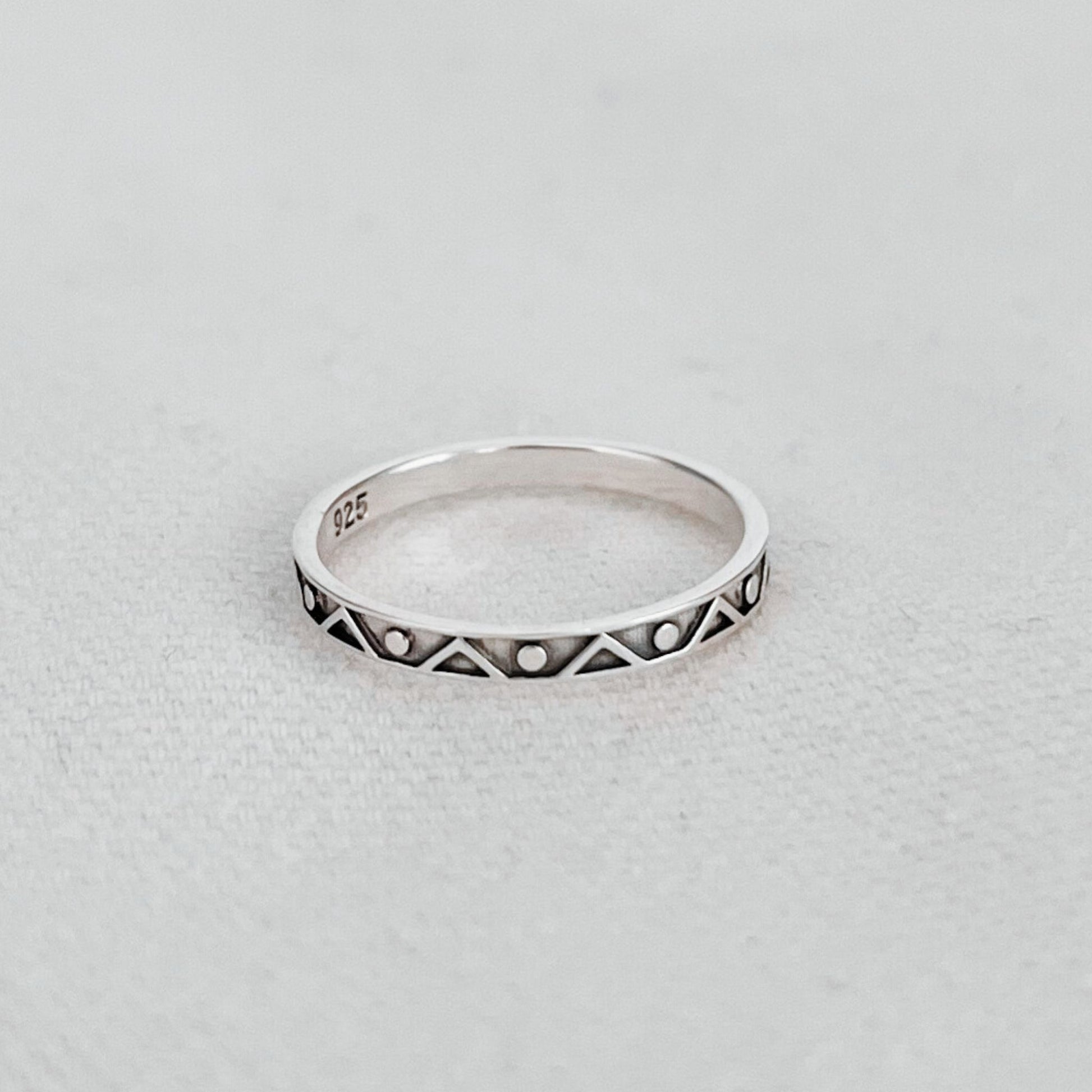 Sterling silver bohemian boho chic Dotwaa band ring